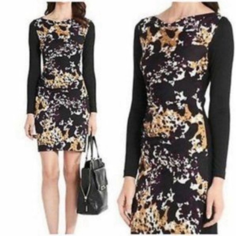 Diane Von Furstenberg KIRBY Silk Jersey
Ruched Cheetah Splash Shift Dress
